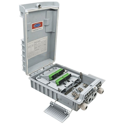 SM / MM फाइबर ऑप्टिक स्प्लिटर बॉक्स लाइट ग्रे 1x8 PLC स्प्लिटर