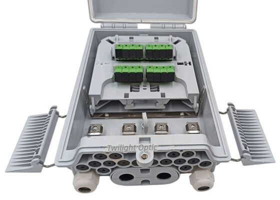 SM / MM फाइबर ऑप्टिक स्प्लिटर बॉक्स लाइट ग्रे 1x8 PLC स्प्लिटर