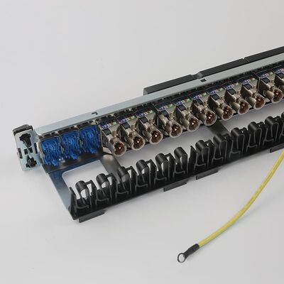 UTP नेटवर्क पैच पैनल इंटीग्रेटेड RJ45 1U 24 पोर्ट पैच पैनल